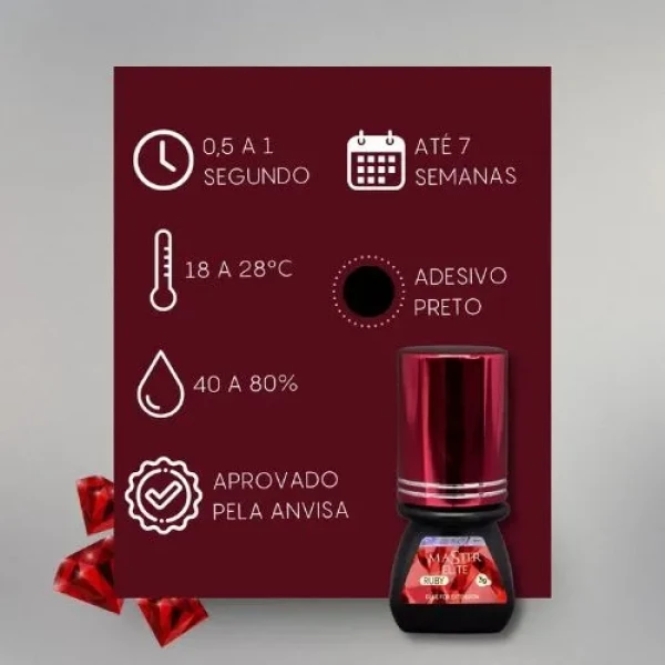 Cola Master Elite Ruby Glue para Extensão 3g