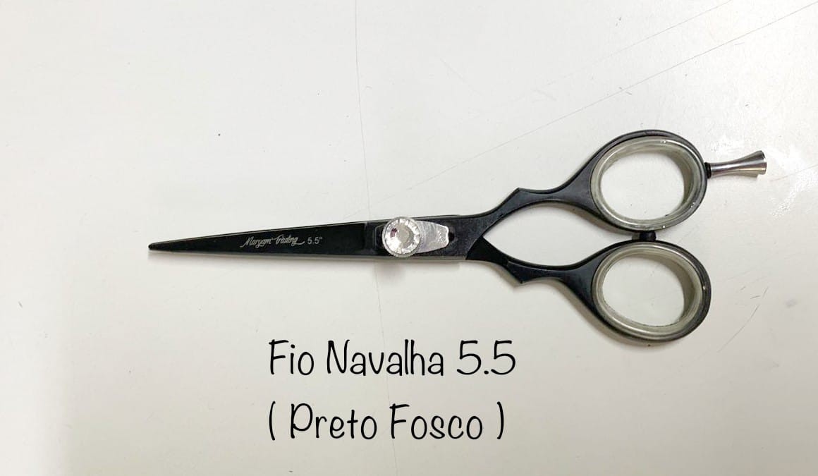 Tesoura Profissional Fio Navalha 5.5" (Preto Fosco)