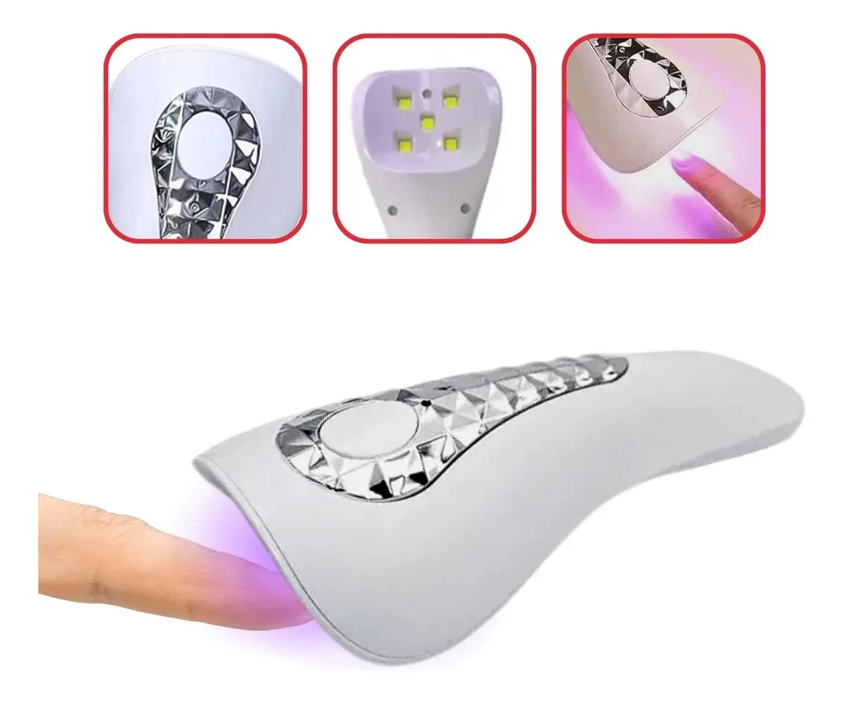 Mini Cabine de Led UV Portátil para Secagem de Unhas Gel