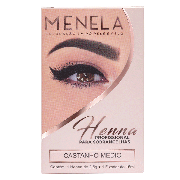 Henna Profissional para Sobrancelhas Menela - Castanho Médio