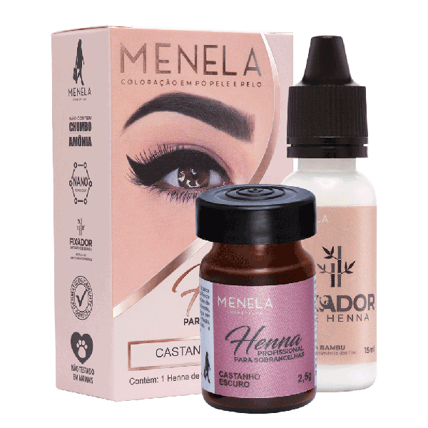 Henna Profissional para Sobrancelhas Menela - Castanho Escuro