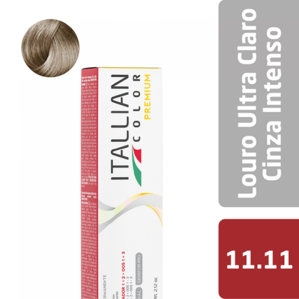 Tintura Itallian Color Premium Louro Ultra Claro Cinza Intenso 11.11