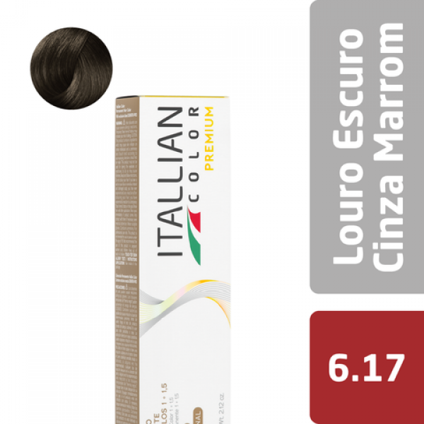 Tintura Itallian Color Premium Louro Escuro Cinza Marrom 6.17