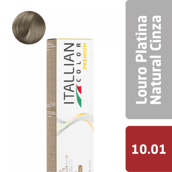 Tintura Itallian Color Premium - Louro Platinado Natural Cinza 10.01