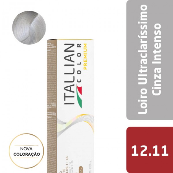Tintura Itallian Color Premium - Loiro Ultraclaríssimo Cinza Intenso 12.11