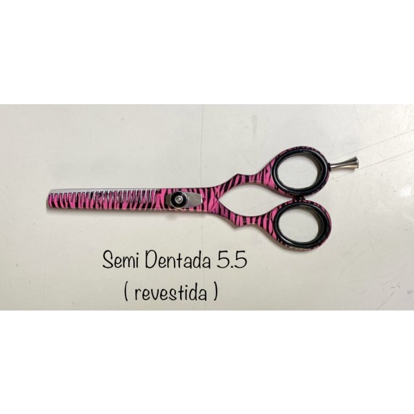 Tesoura Semi Dentada 5.5 Revestida