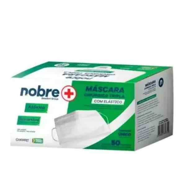 Máscara Cirúrgica Descartável Tripla Nobre - 50 Unidades