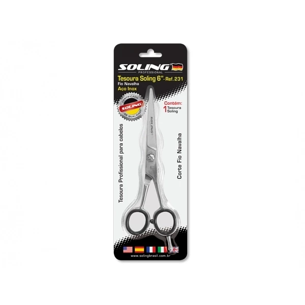 Tesoura Soling Profissional 6” Fio Navalha