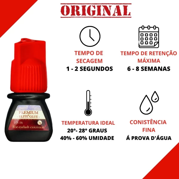 Cola  Premium Elite Glue  para Extensão de Cílios HS-16 3g
