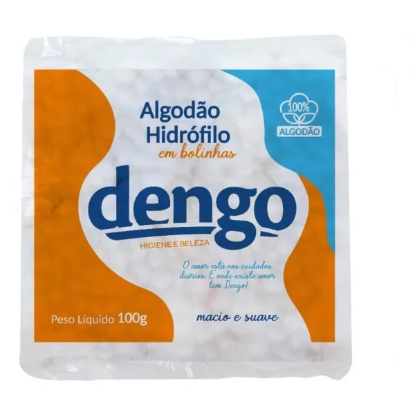Algodão Hidrófilo em Bolinhas 100g Dengo