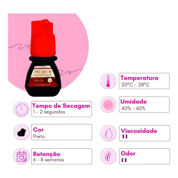 Cola Premium Elite Glue  para Extensão de Cílios HS-16 5g