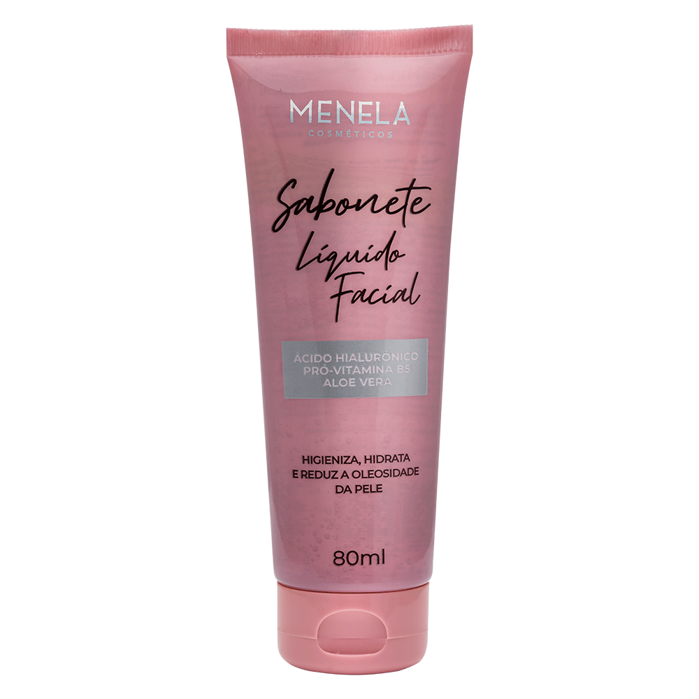Sabonete Líquido Facial Menela - Ácido Hialurônico, Aloe Vera e Pró-Vitamina B5 - 80ml