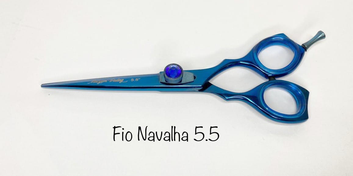 Tesoura Profissional Fio Navalha 5.5 AZUL