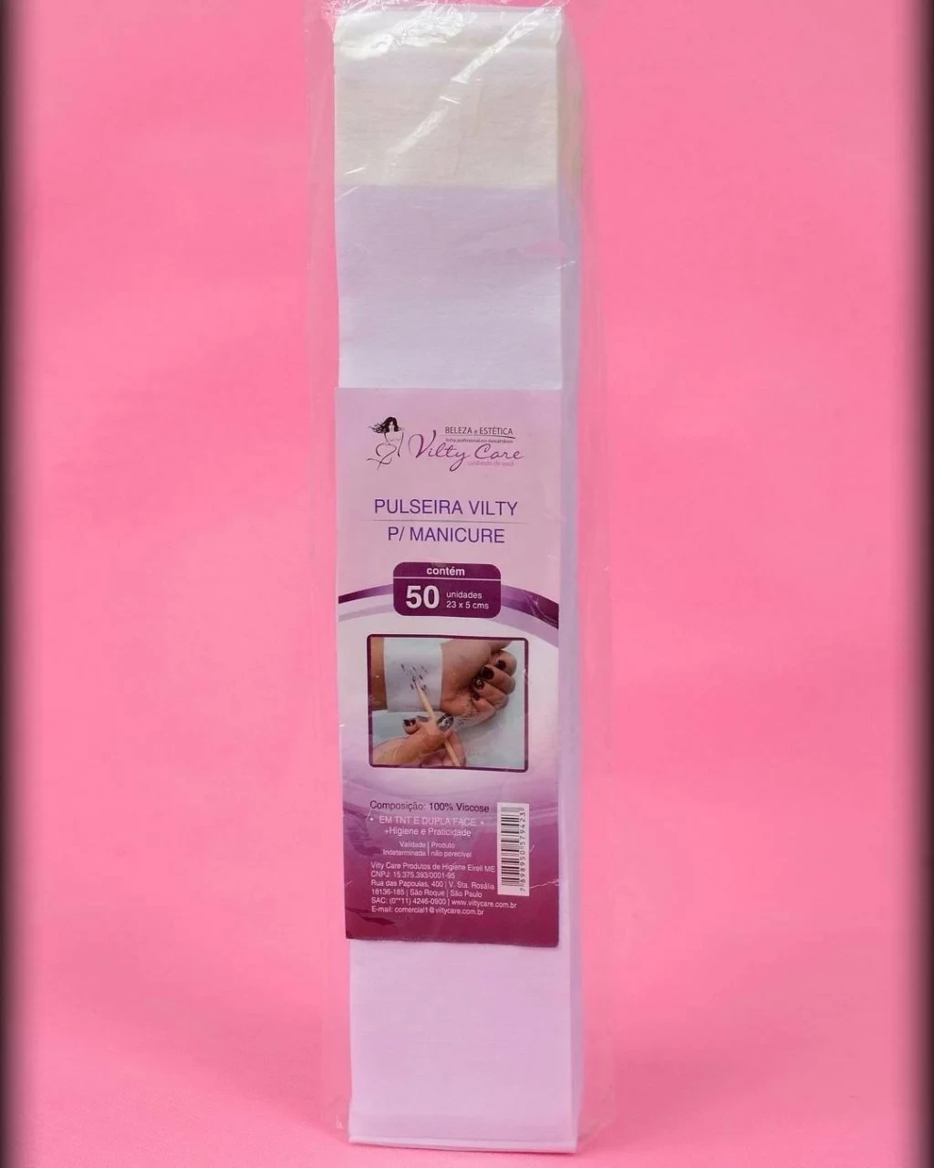 Pulseira Vilty para Manicure - Pacote com 50 Unidades