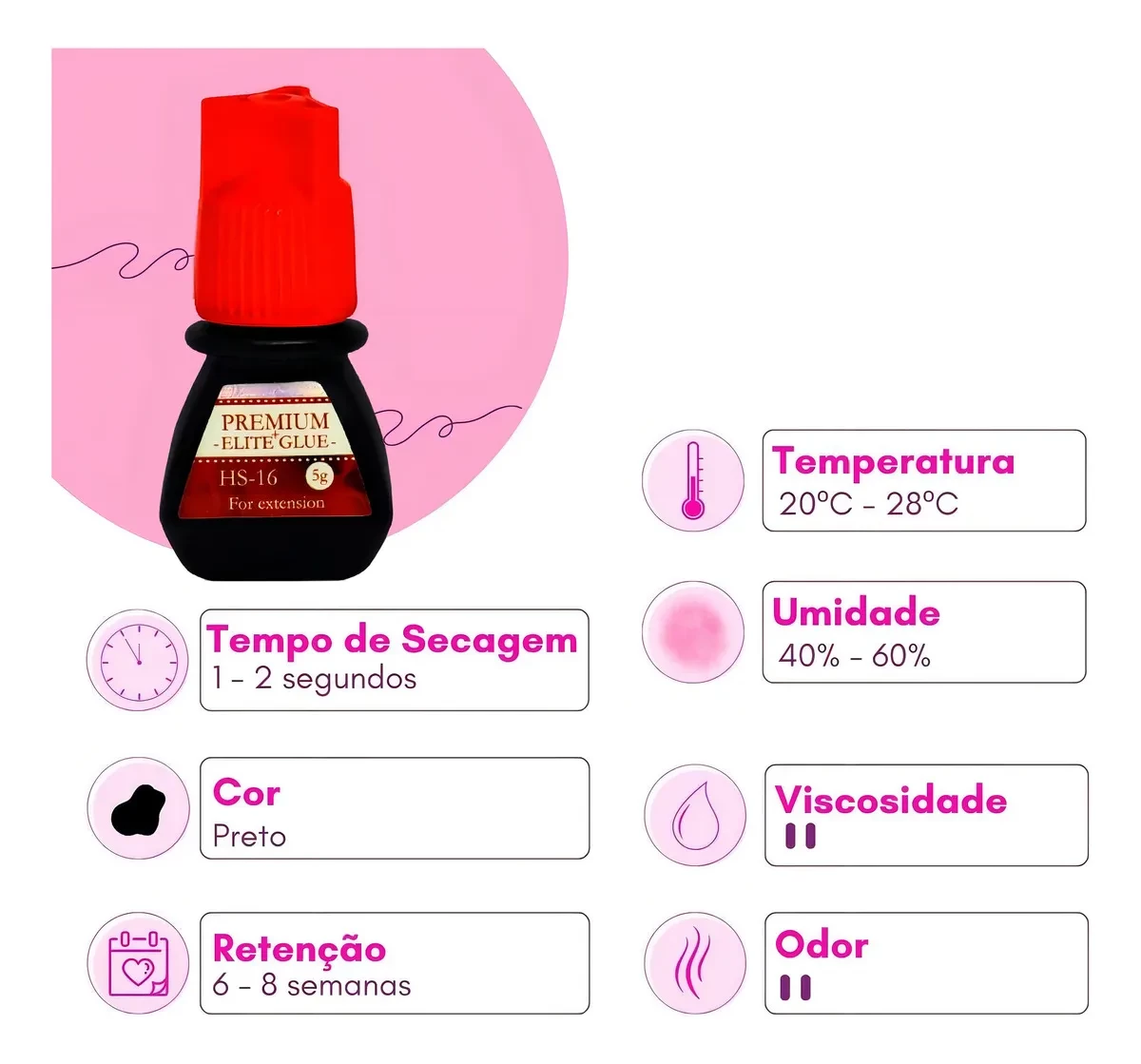 Cola Premium Elite Glue  para Extensão de Cílios HS-16 5g