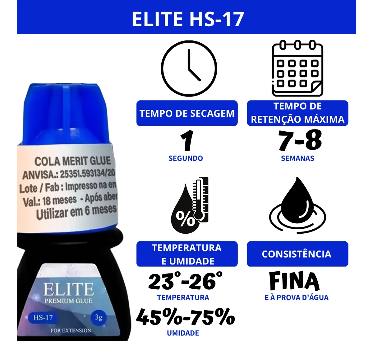 Cola Premium Elite Glue  para Extensão de Cílios HS-17 3g