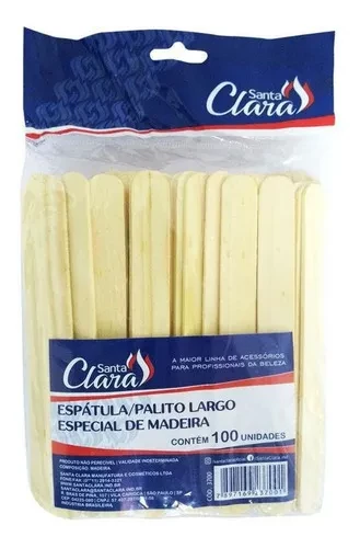 Espátulas de Madeira Largas - Pacote com 100 Unidades