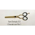 Tesoura Semi Dentada 5.5 (Dourado com Flor)